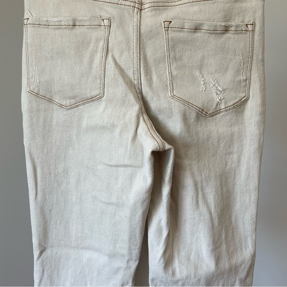 RSQ size 28 high rise straight leg distressed neutral color frayed hem - Picture 13 of 16